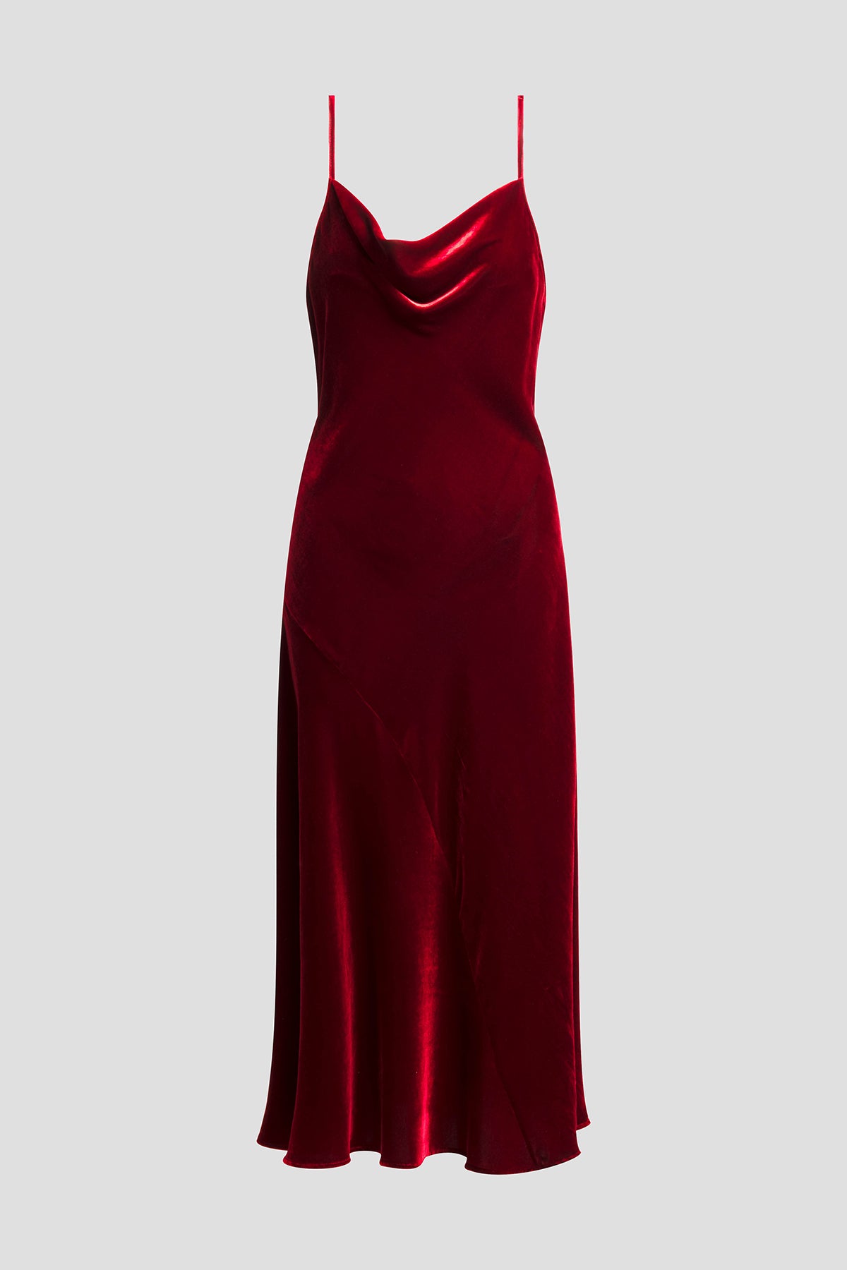 Couture Velvet Silk Slip Dress Red Garnet