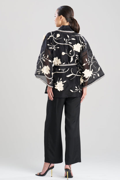 Couture Silk Organza Embellished Jacket Black
