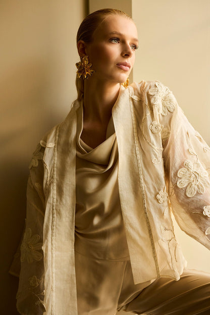 Couture Piña Embellished Jacket Natural
