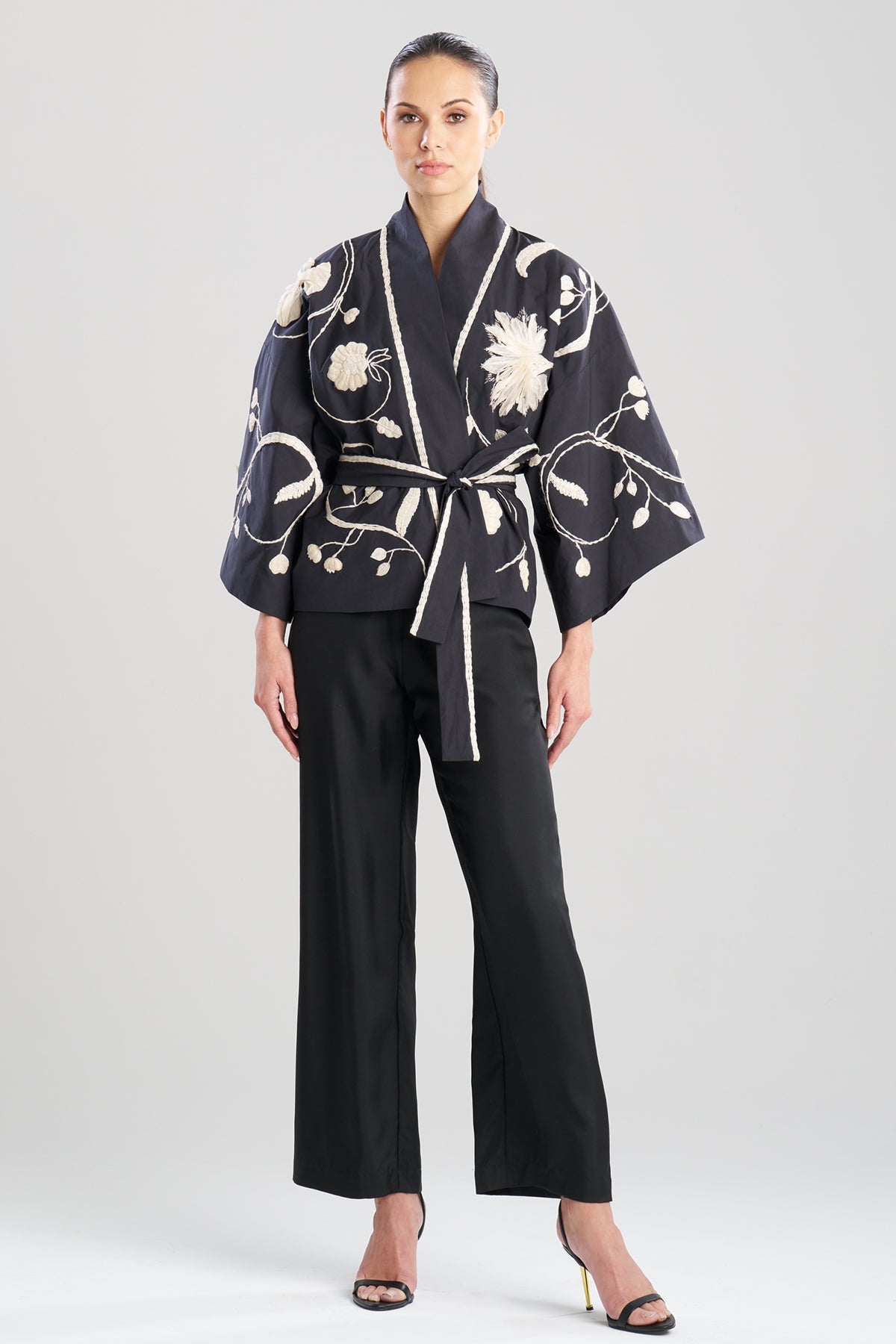 Couture Tech Cotton Taffeta Embellished Jacket Black