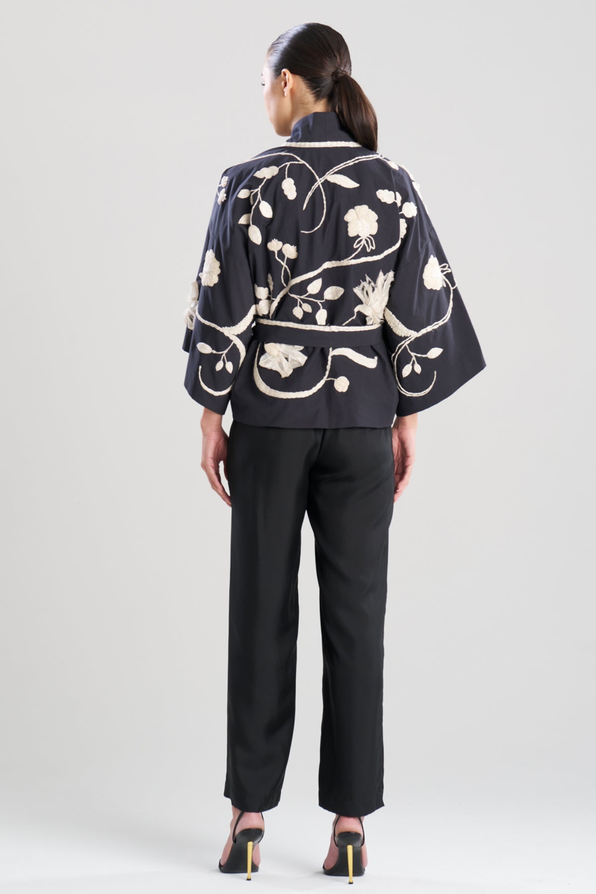 Couture Tech Cotton Taffeta Embellished Jacket Black