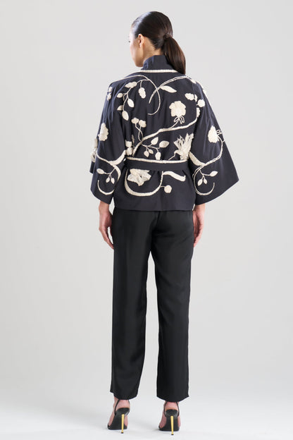 Couture Tech Cotton Taffeta Embellished Jacket Black