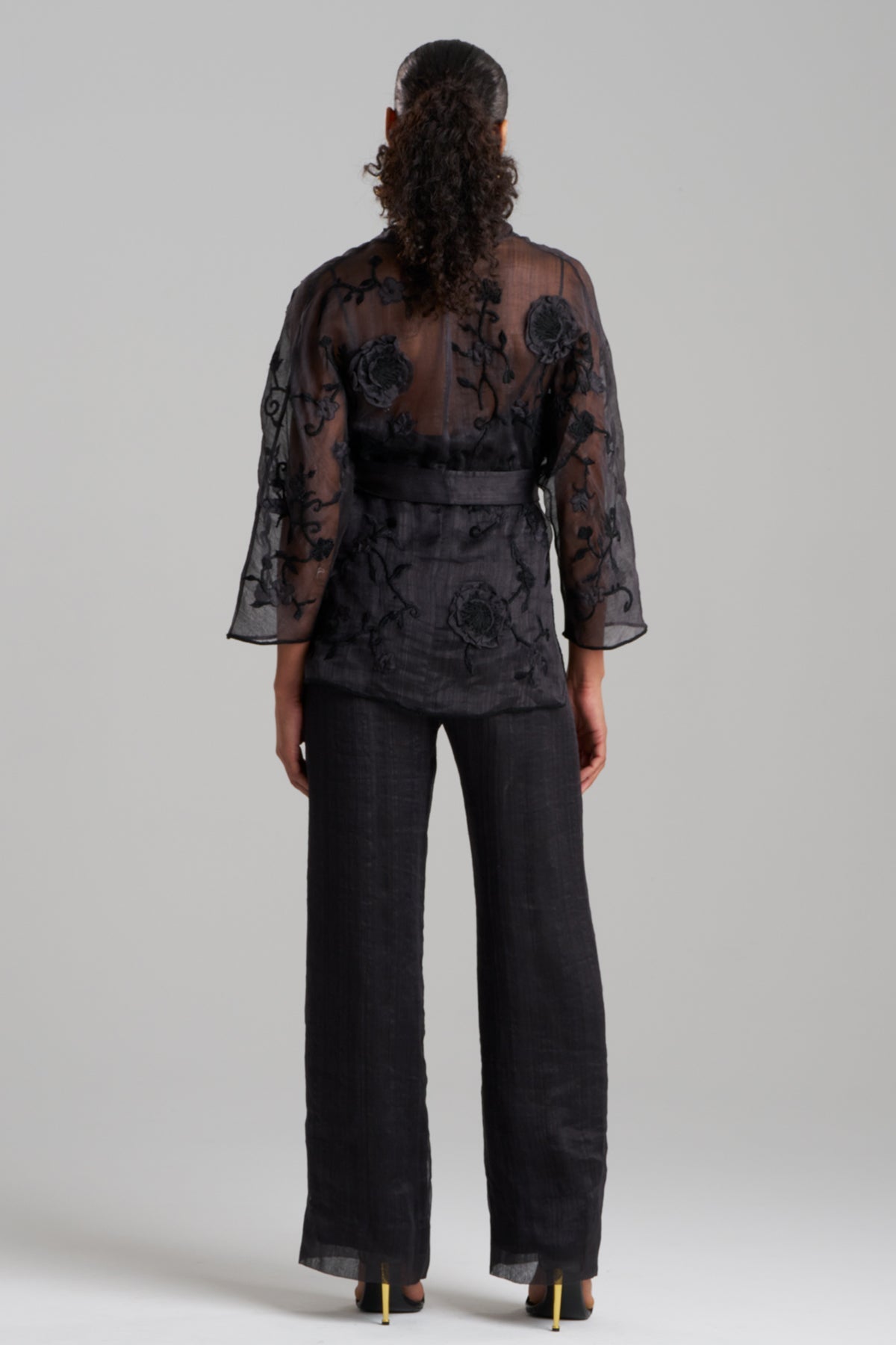 Couture Piña Belted Jacket Black