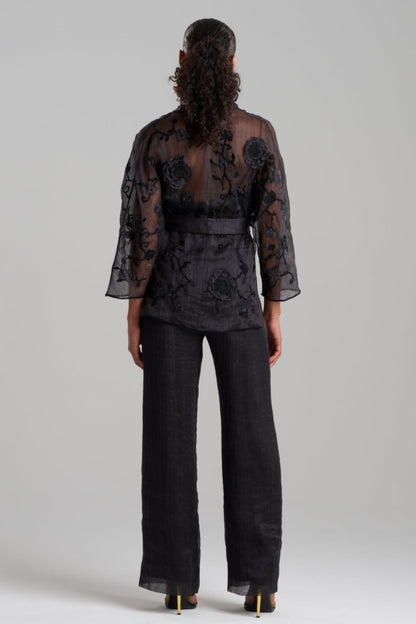 Couture Piña Belted Jacket Black