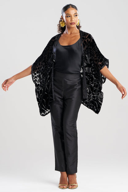Couture Burnout Velvet Cocoon Cardigan Black