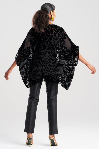 Couture Burnout Velvet Cocoon Cardigan Black