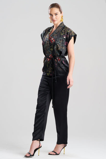 Couture Nara Multi Embroidered Silk Vest Black Multi