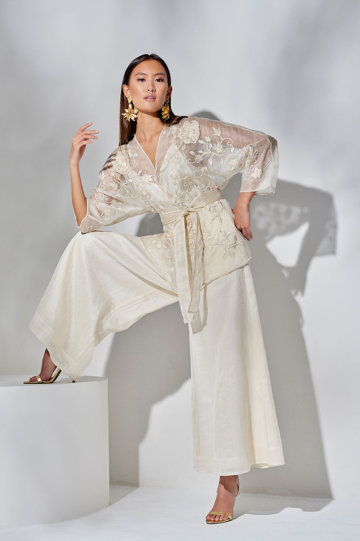 Couture Piña Belted Jacket Natural