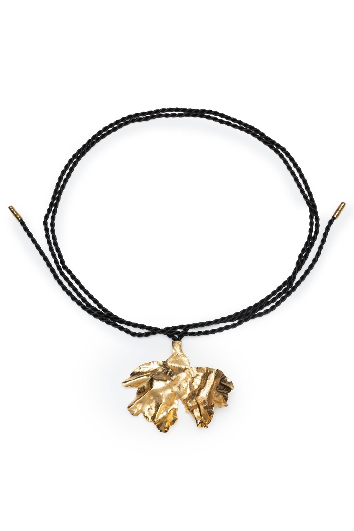Peony Gold Plated Oversized Pendant Rope Belt Gold