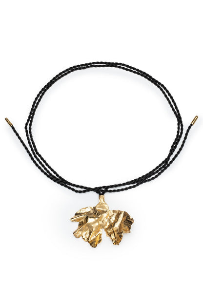 Peony Gold Plated Oversized Pendant Rope Belt Gold