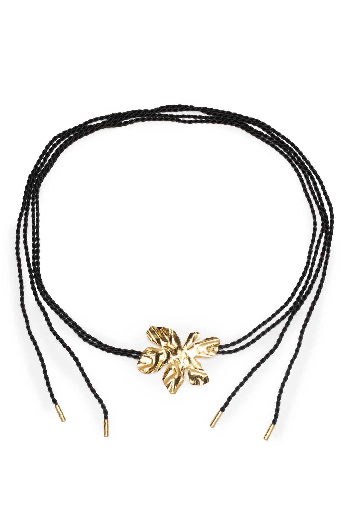 Peony Gold Plated Pendant Rope Belt Gold
