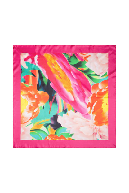 Silk Long Scarf Garbo Pink Multi