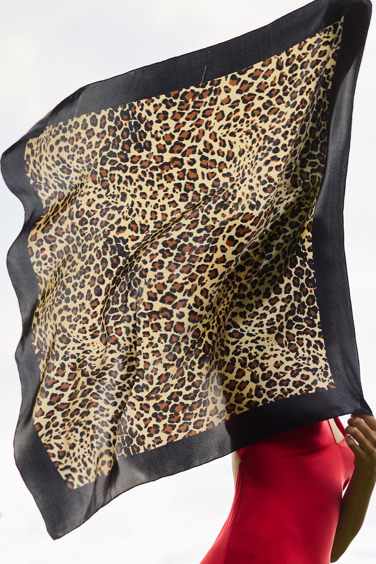 Silk Long Scarf Jaguar Natural/Black