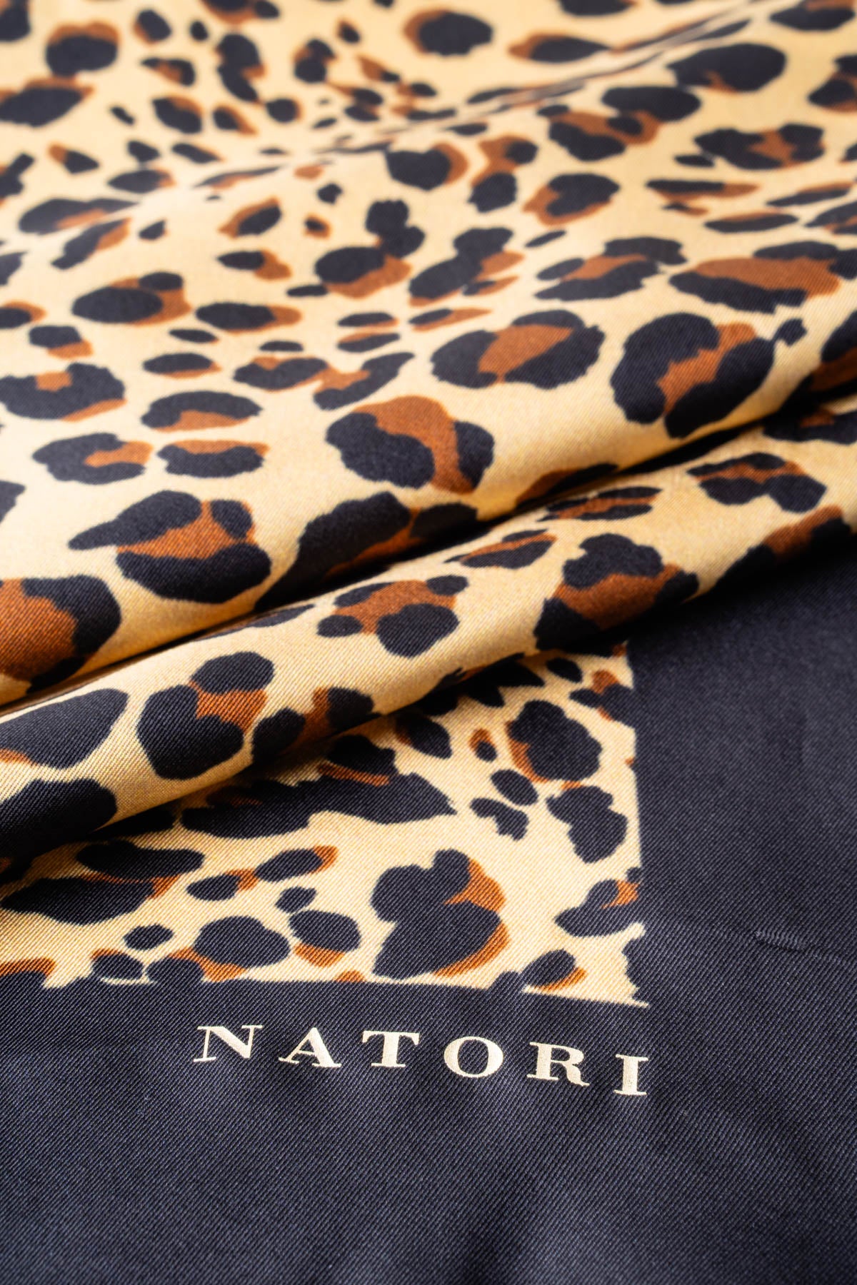 Silk Long Scarf Jaguar Natural/Black