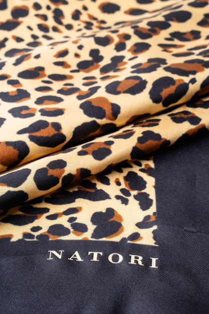 Silk Long Scarf Jaguar Natural/Black