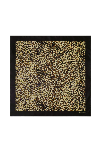 Silk Long Scarf Jaguar Natural/Black