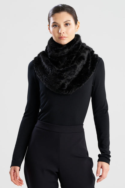Astrakhan Faux Fur Snood Black