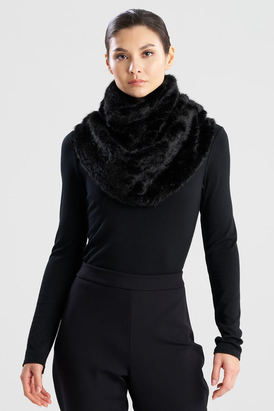 Astrakhan Faux Fur Snood Black