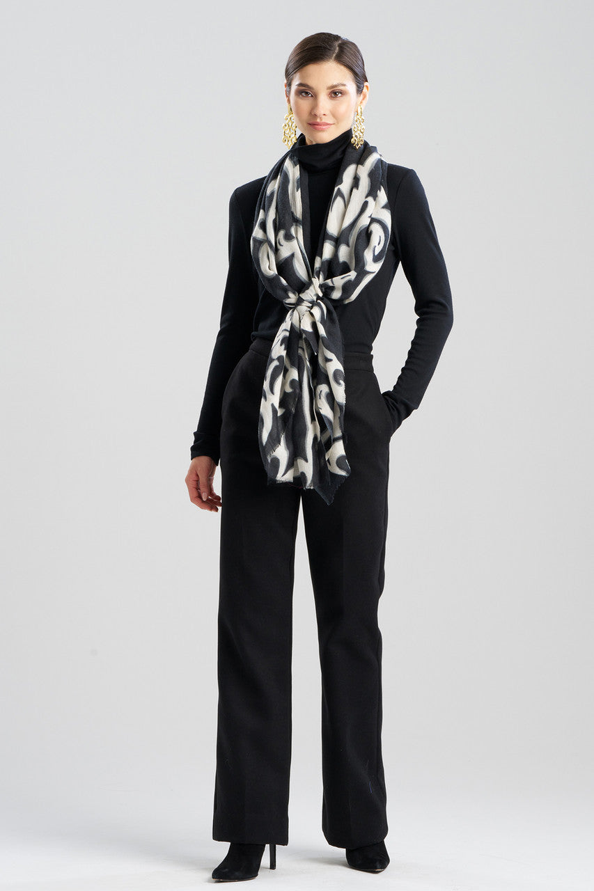 Buy Leticia Printed Scarf in Black Online Black