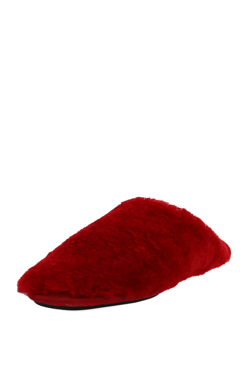 Buy Bliss Genuine Shearling Slide in Brocade Red Online Brocade Red