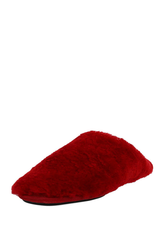 Buy Bliss Genuine Shearling Slide in Brocade Red Online Brocade Red