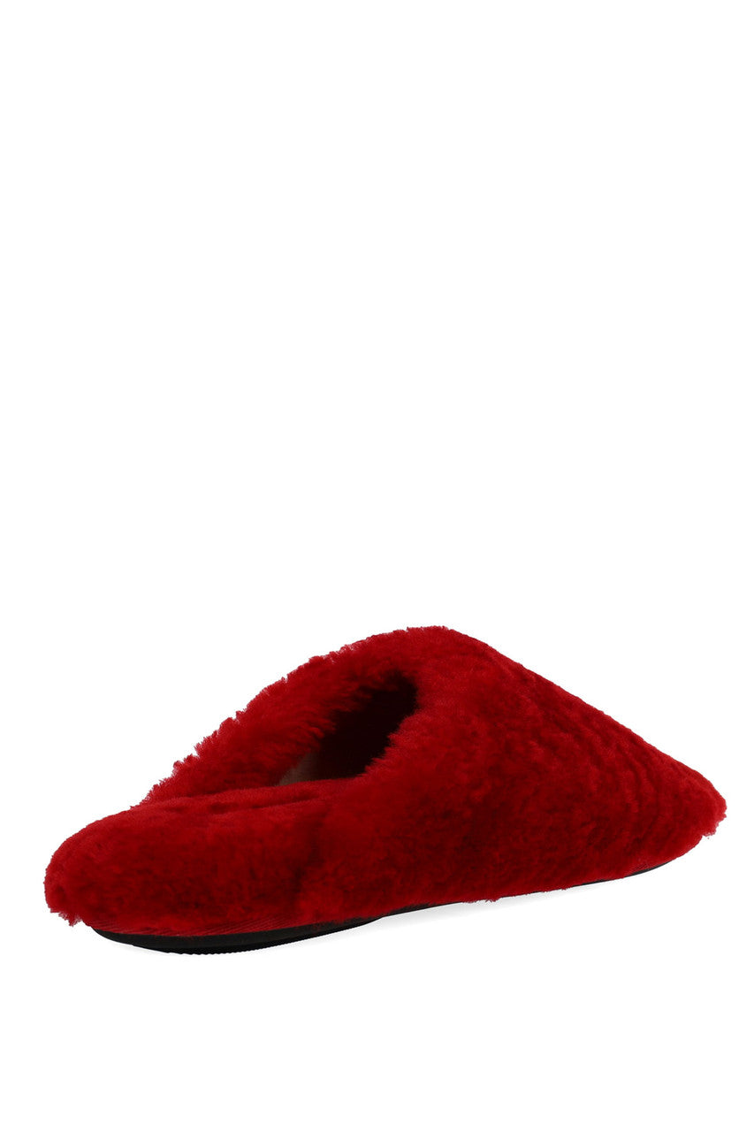 Buy Bliss Genuine Shearling Slide in Brocade Red Online Brocade Red