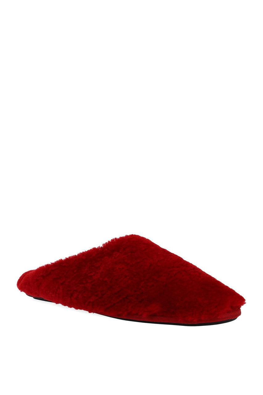 Buy Bliss Genuine Shearling Slide in Brocade Red Online Brocade Red