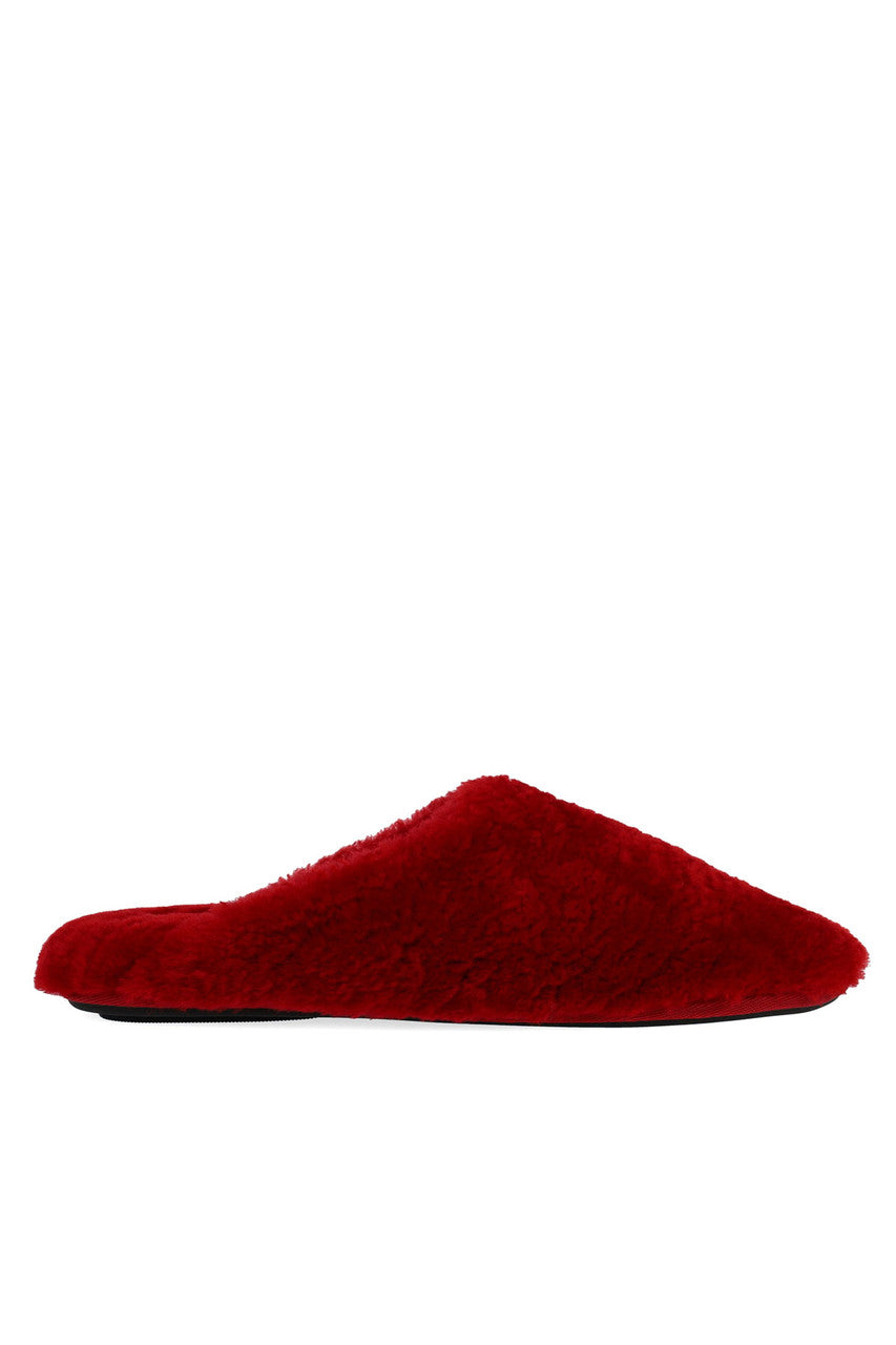 Buy Bliss Genuine Shearling Slide in Brocade Red Online Brocade Red