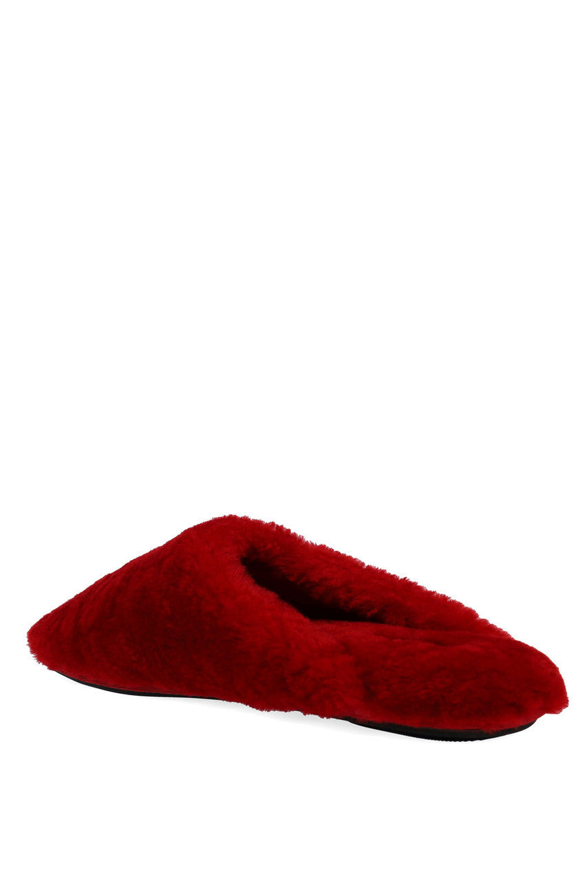 Buy Bliss Genuine Shearling Slide in Brocade Red Online Brocade Red