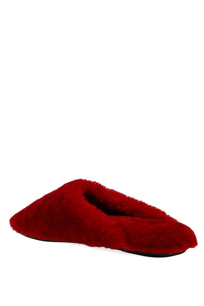 Buy Bliss Genuine Shearling Slide in Brocade Red Online Brocade Red