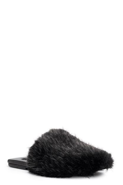 Buy Faux Mink Slide in Black Online Black