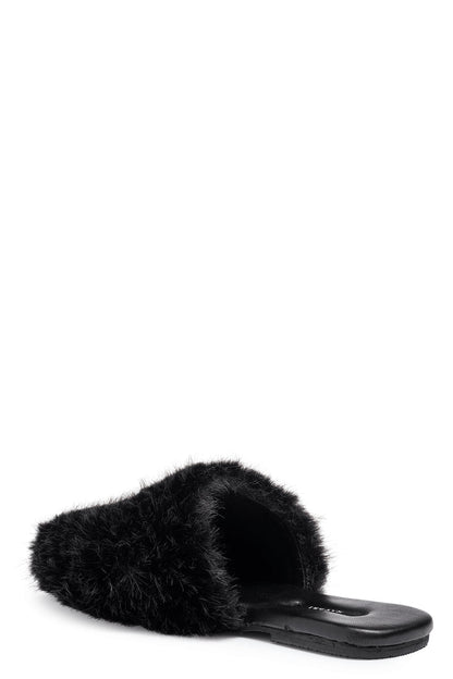 Buy Faux Mink Slide in Black Online Black
