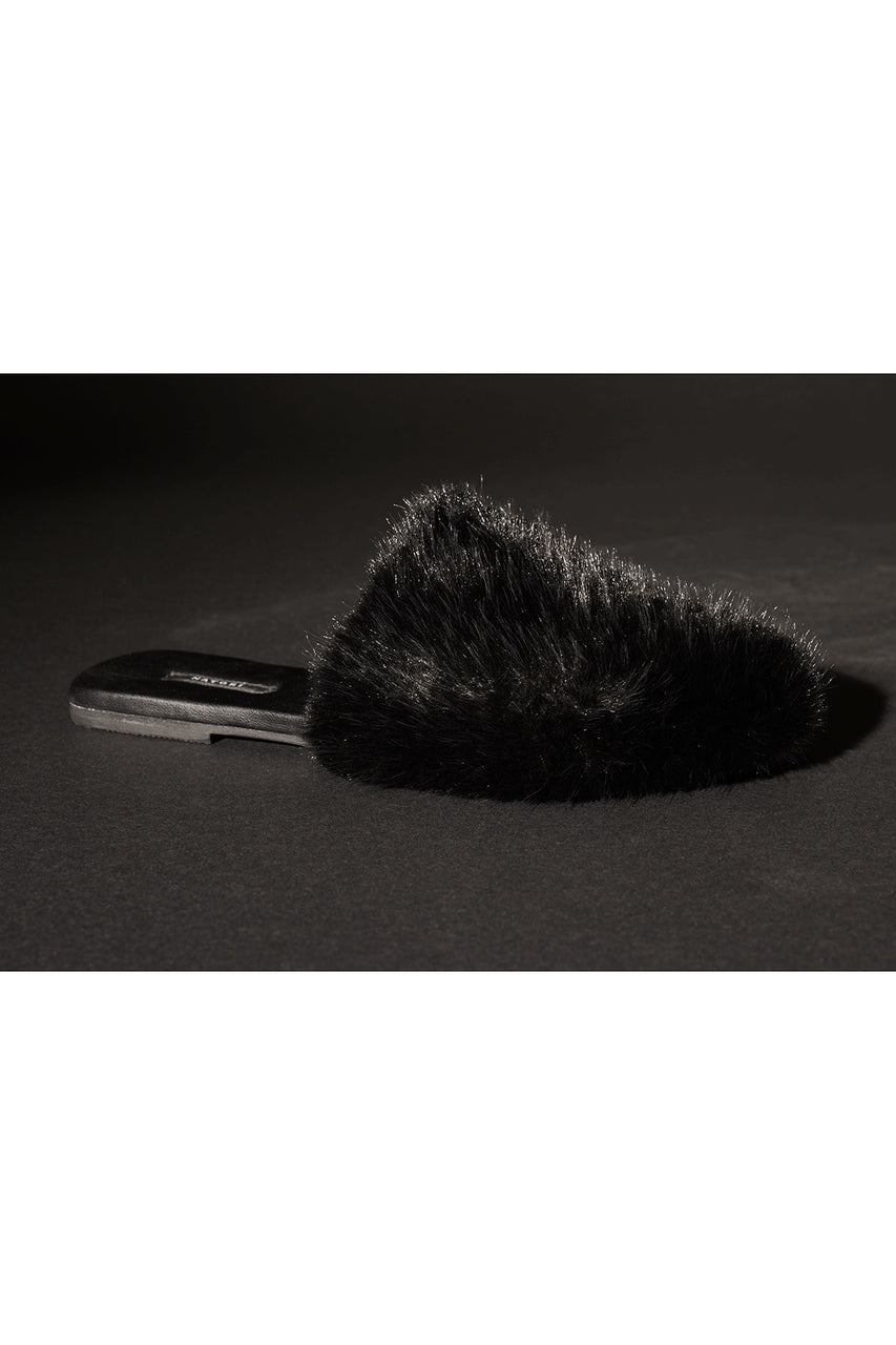Buy Faux Mink Slide in Black Online Black