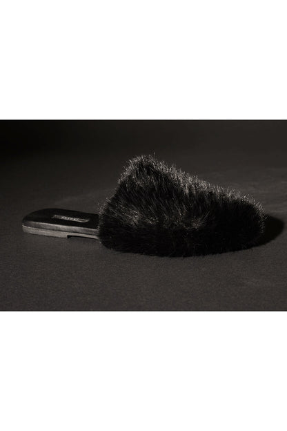 Buy Faux Mink Slide in Black Online Black