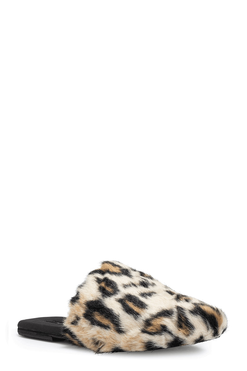 Buy Faux Leopard Fur Slide in Natural Online Natural