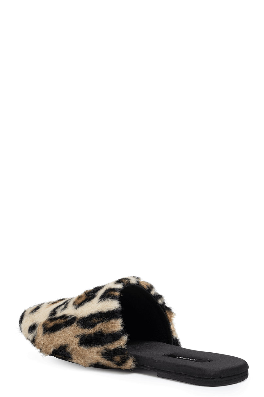 Buy Faux Leopard Fur Slide in Natural Online Natural
