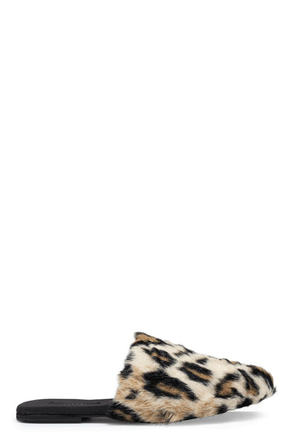 Buy Faux Leopard Fur Slide in Natural Online Natural