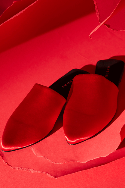 Buy Adore Satin Slide in Red Online Red
