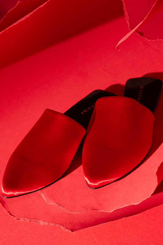 Buy Adore Satin Slide in Red Online Red