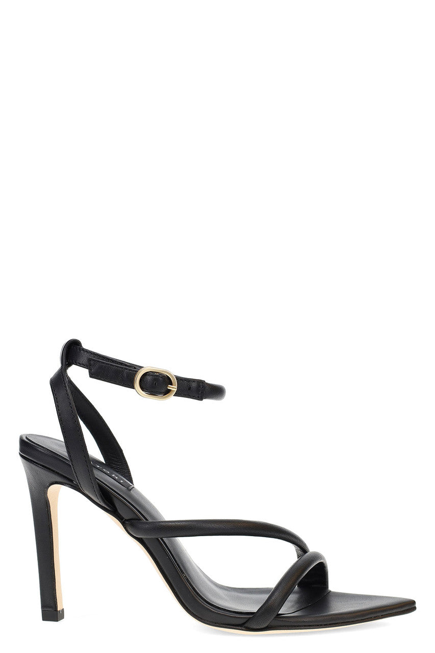 Buy Reiki Nappa Leather Ankle Strap Heel in Black Online Black