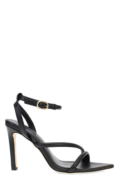 Buy Reiki Nappa Leather Ankle Strap Heel in Black Online Black
