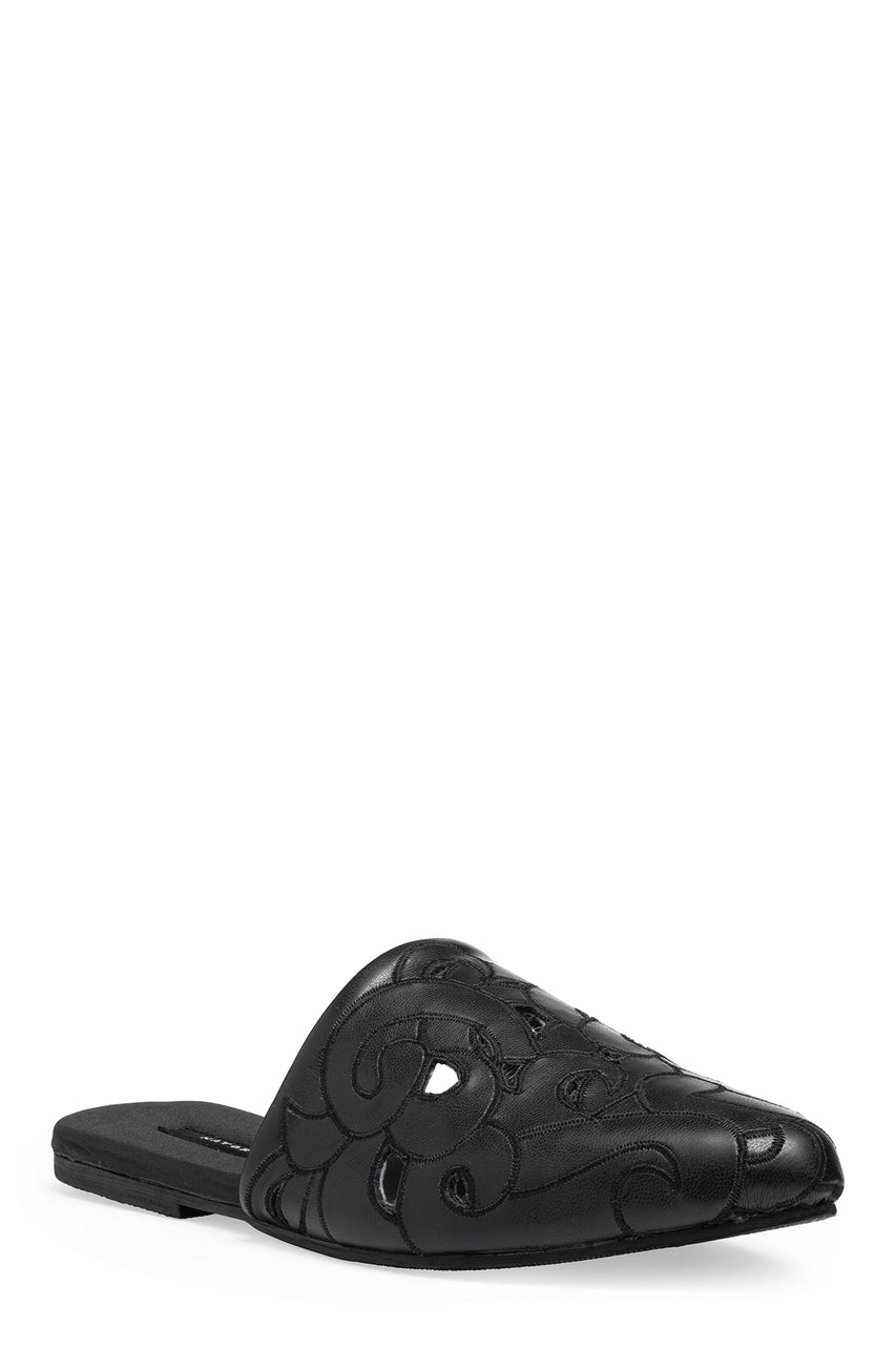 Buy Vegan Luxe Lambskin Slide in Black Online Black