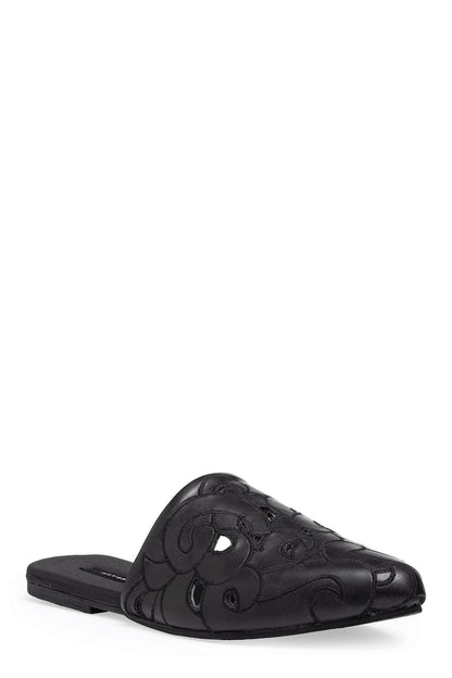 Buy Vegan Luxe Lambskin Slide in Black Online Black