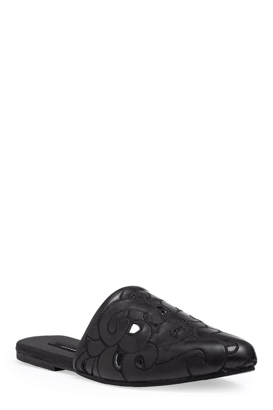 Buy Vegan Luxe Lambskin Slide in Black Online Black