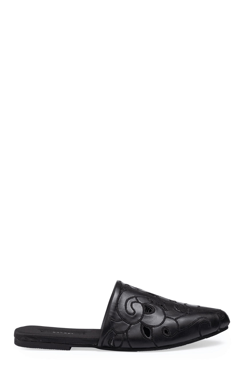 Buy Vegan Luxe Lambskin Slide in Black Online Black