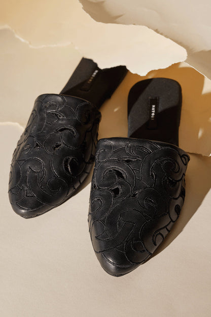 Buy Vegan Luxe Lambskin Slide in Black Online Black