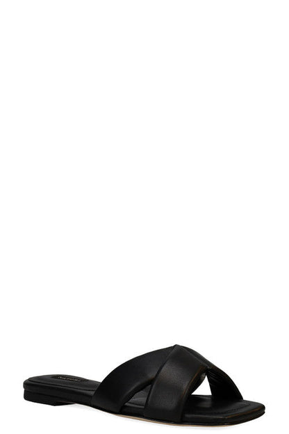 Buy Vitta Nappa Leather Slide Sandals in Black Online Black