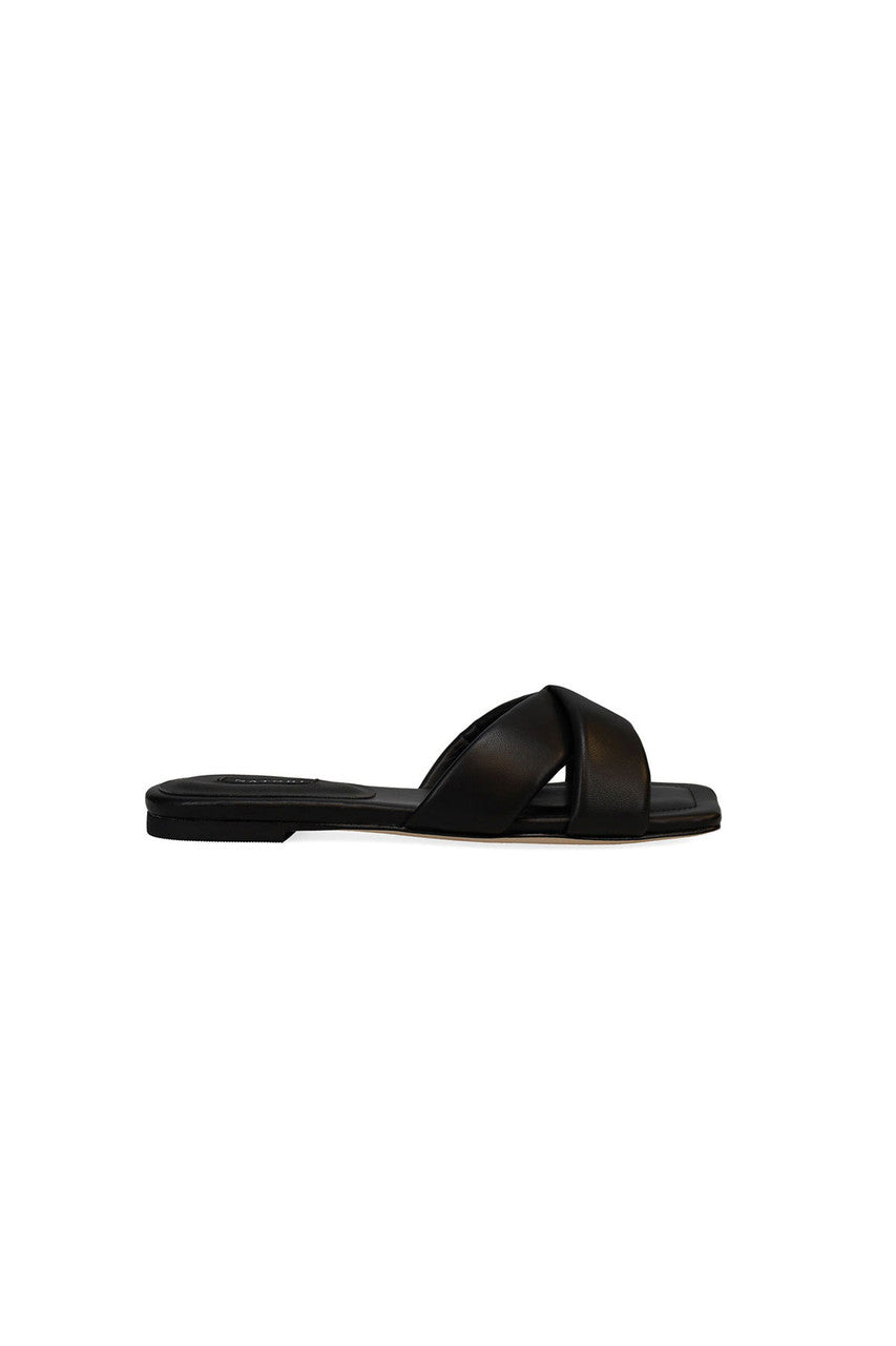 Buy Vitta Nappa Leather Slide Sandals in Black Online Black
