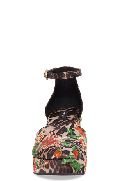 Buy Artsy Chikayo Satin Embroidery Espadrille in Chestnut Online Chestnut