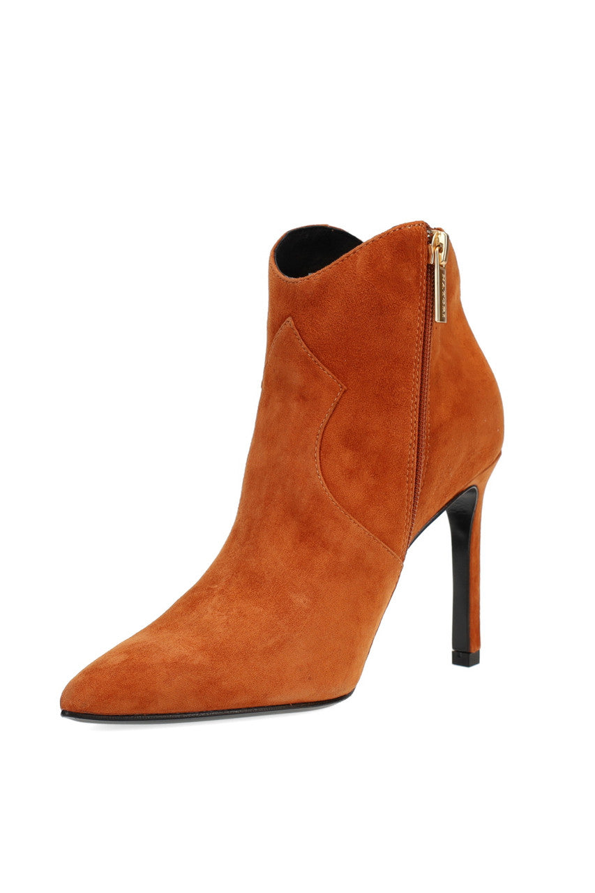 Buy Leiko Suede Heel Bootie in Cognac Online Cognac
